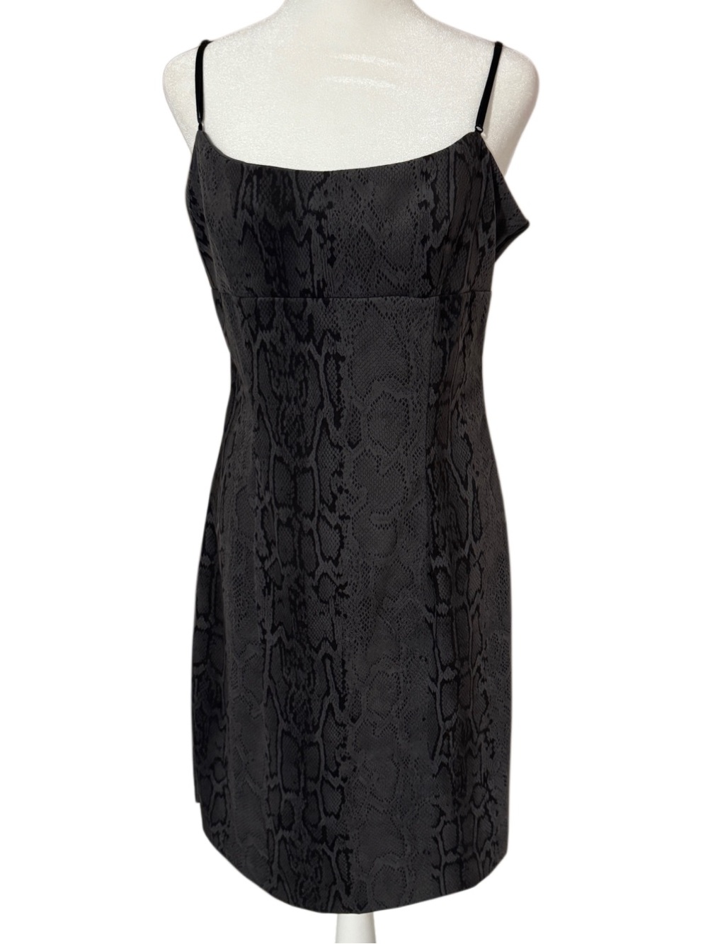 Vintage City Triangles Black Snake Print Mini Dress Size 11/12